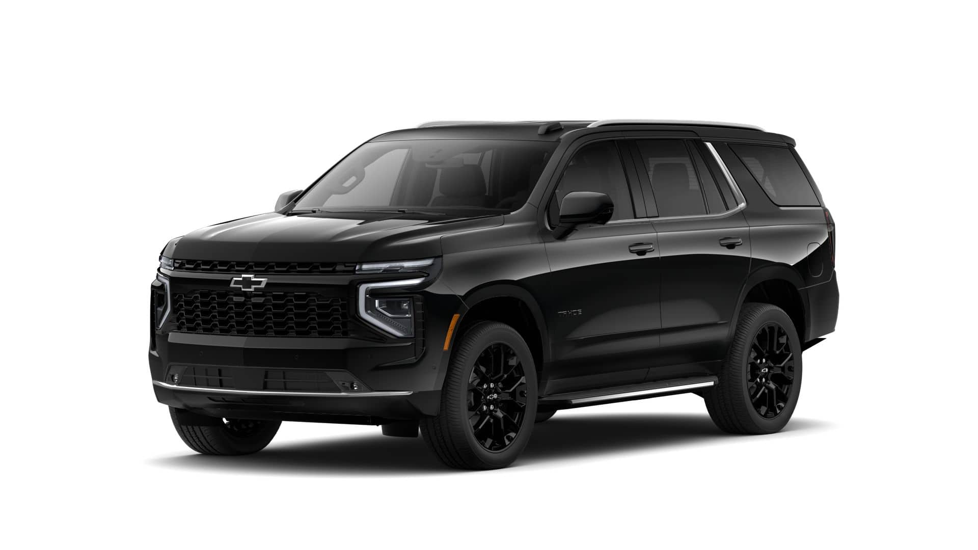 2026 Chevrolet Tahoe LT in Black — front three-quarter view