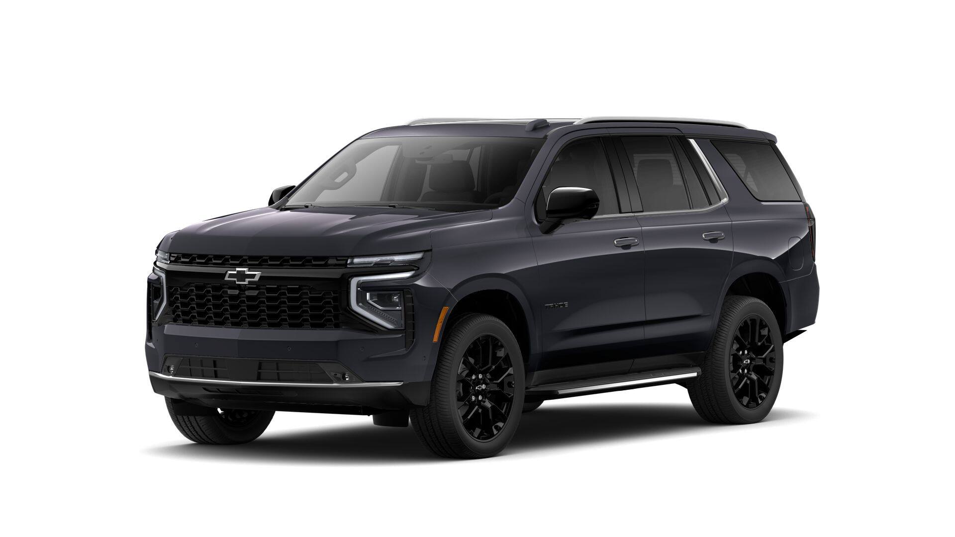 2026 Chevrolet Tahoe Premier in Dark Ash Metallic — front three-quarter view