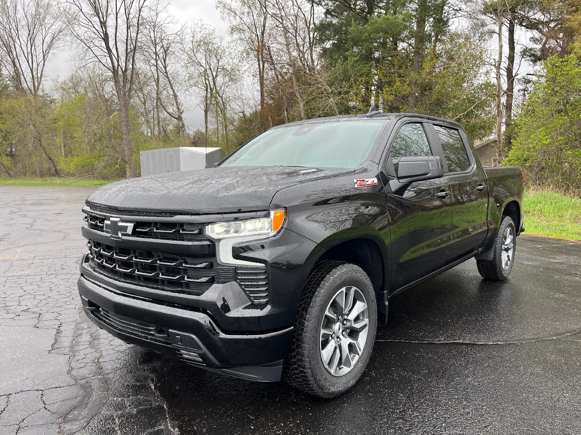 2026 Chevrolet Silverado 1500 RST in Black — front three-quarter view
