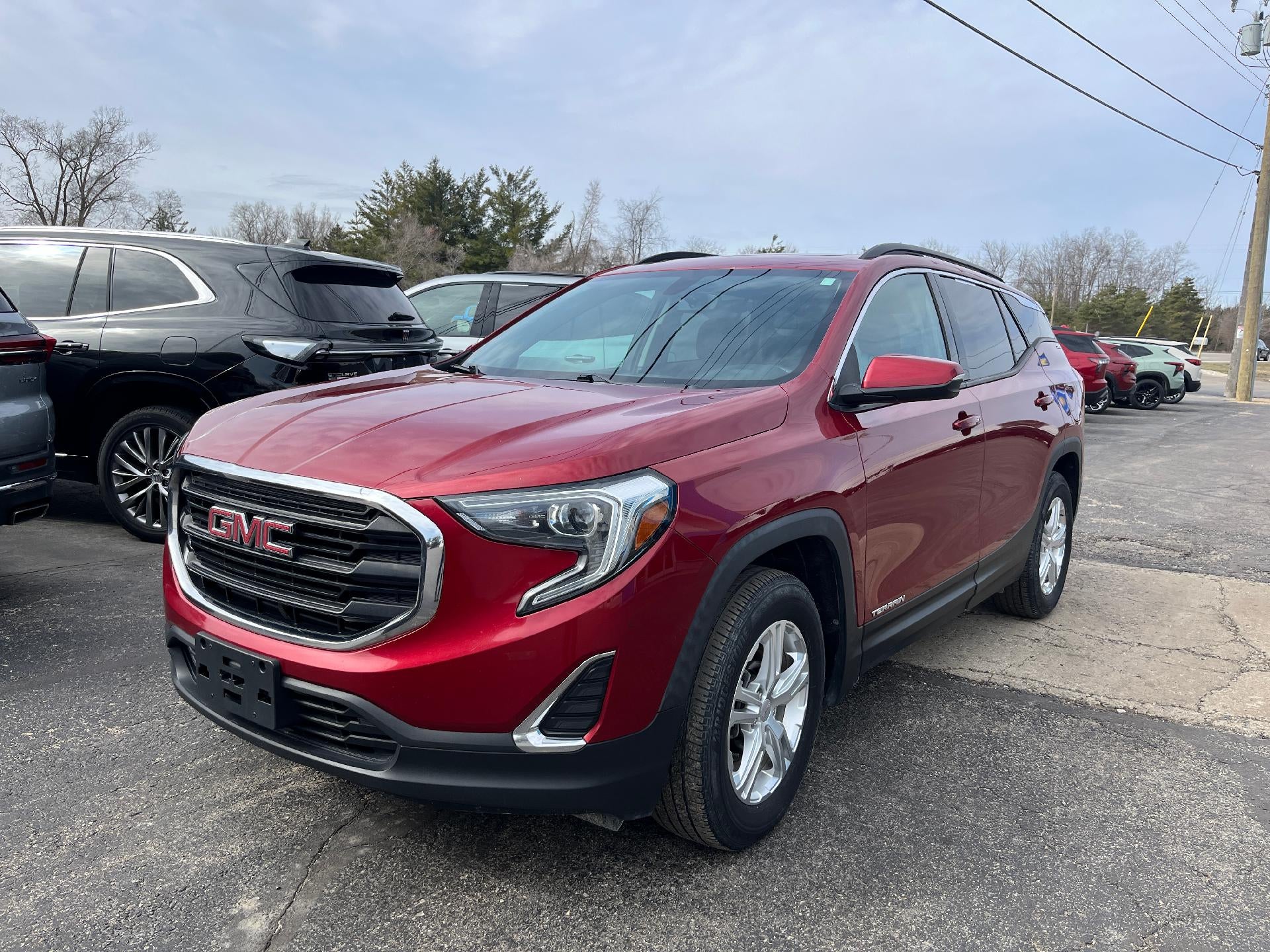 2018 GMC Terrain SLE Diesel in Red Quartz Tintcoat — front three-quarter view