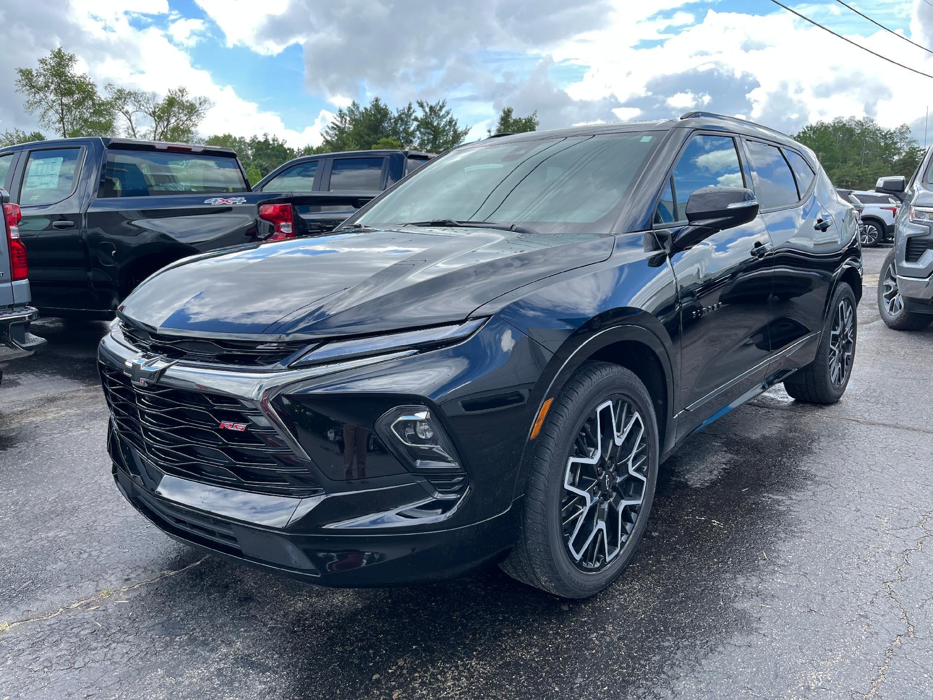 2025 Chevrolet Blazer RS in Black — front three-quarter view